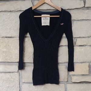Hollister Navy V-neck Sweater